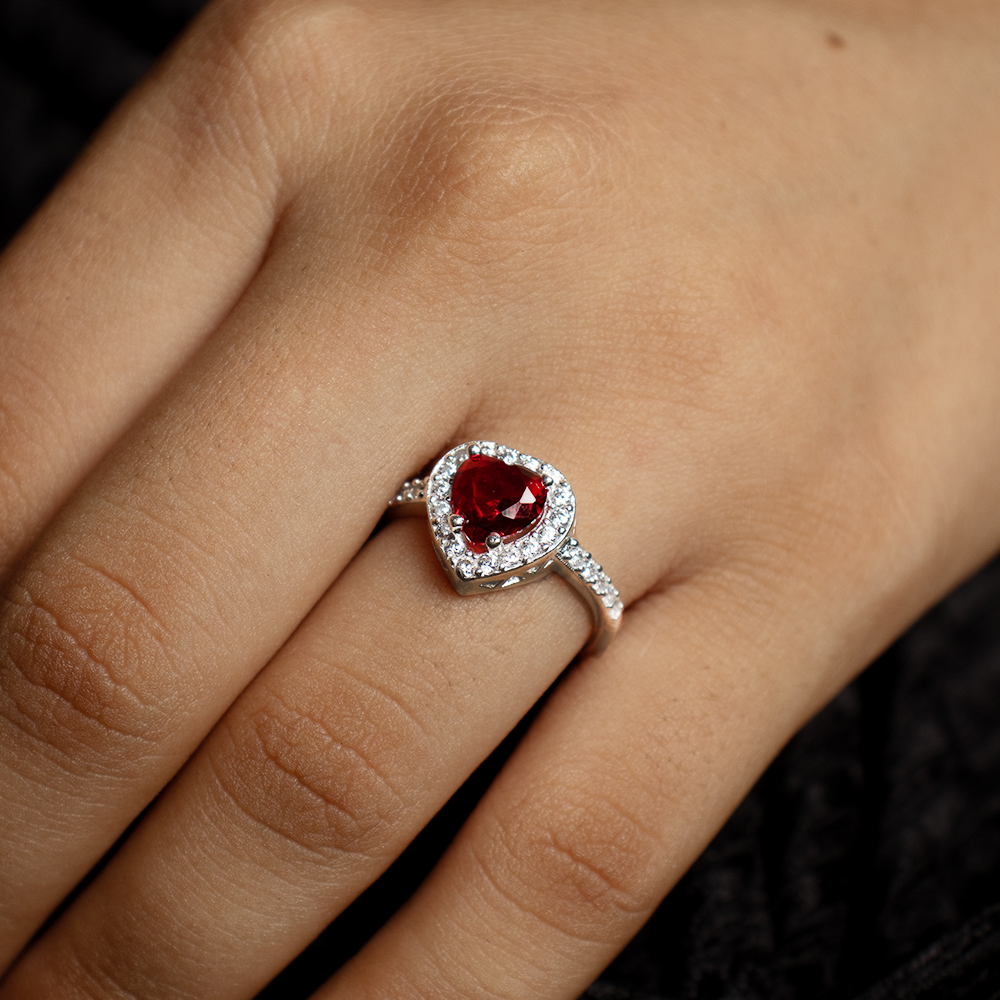 💖 Anillo Aurea Rojo Plata.925 💖