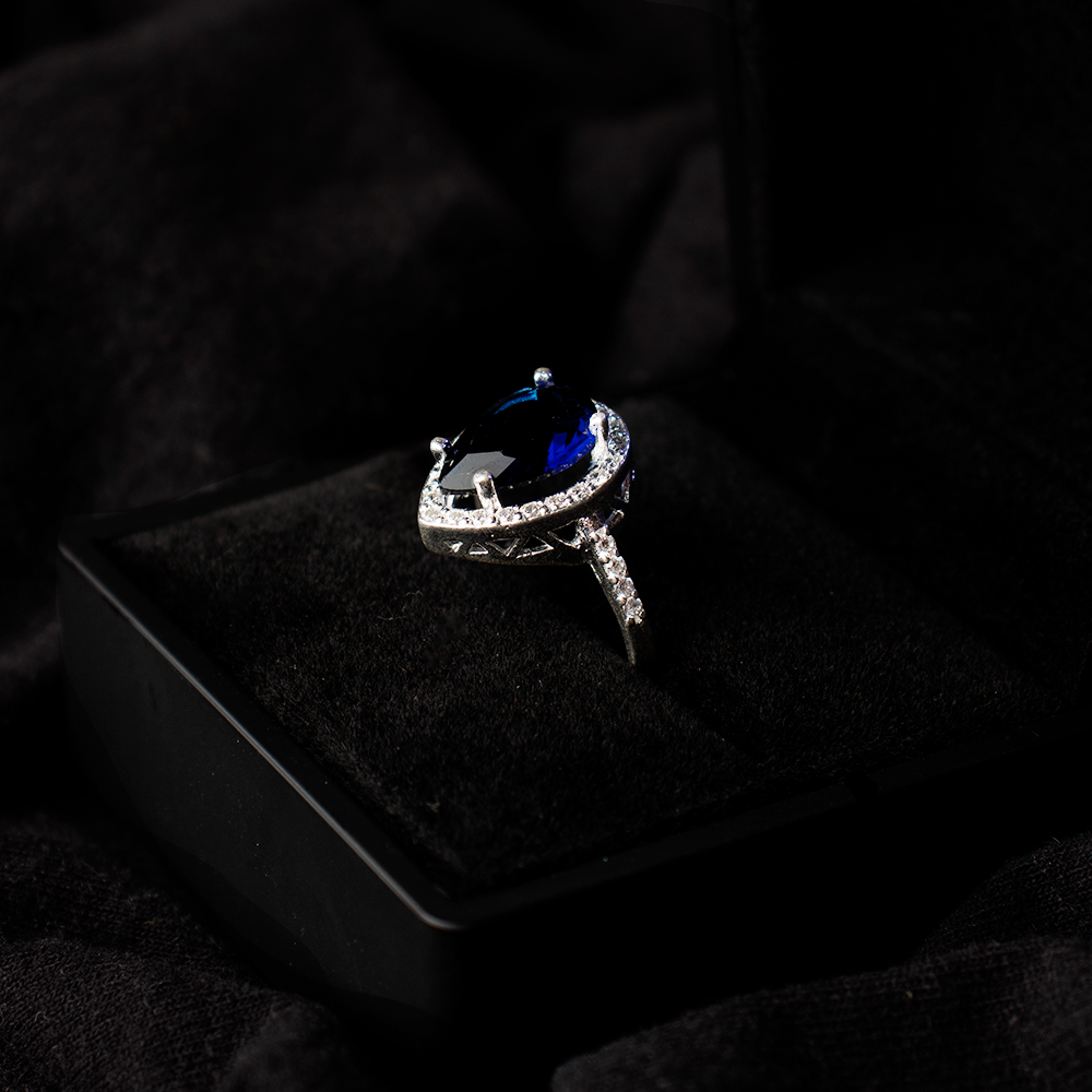 Anillo Hurrem azul en Plata.925 ✨