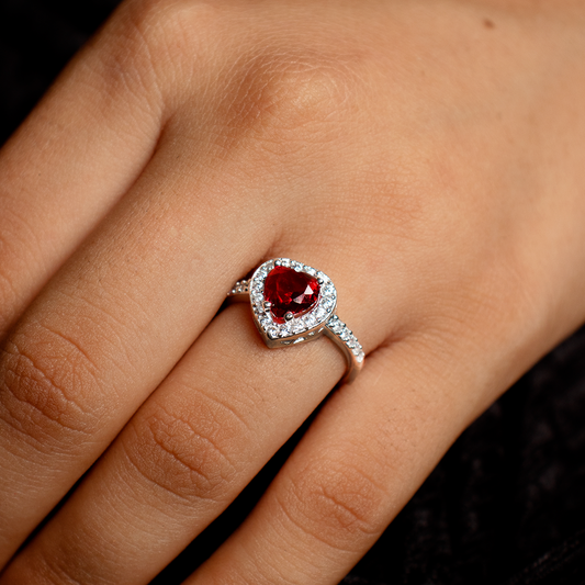 💖 Anillo Aurea Rojo Plata.925 💖