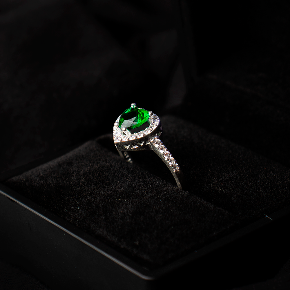 💚 Anillo Aurea verde en Plata.925 💚